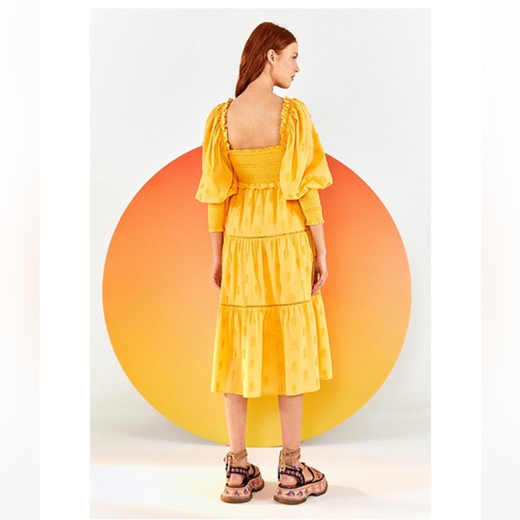 Farm Rio Yellow 3D Pineapple Midi Dress - Picture 3 of 10